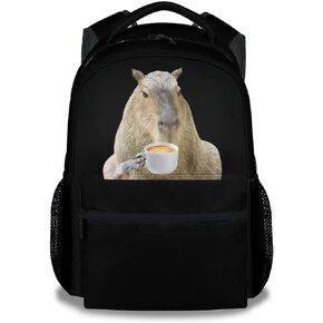 Kids School Backpack for Boys Girls, 16" Capybara Backpacks for School, Cute Pattern Large Capacity Bookbag for Travel