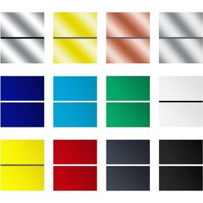 Frddiud Laser Engraving Blank ABS Double Color Plastic Sheet, 11.8x6.49x0.05 inch Materials Double Color Plastic Sheet for Interior Signs, Badges, DIY Carving Pack of 12 (Two-Color Laser Plate)