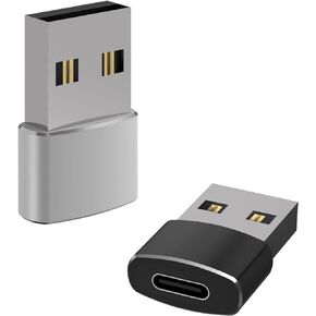 Geekria USB 3.1 to USB-C Data Sync & Charger Adapter for PC, Laptop, Tablet, Flash Disk, External Hard Drive, USB Male to Type-C Female Converter for Charging and Data Transmission (2 Pack)