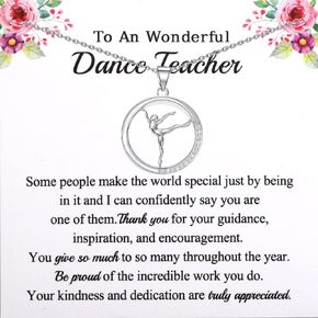 Dance Teacher Necklace Dance Teacher Thank You Gift Dance Jewelry Dance Instructors Gift for Girls Women