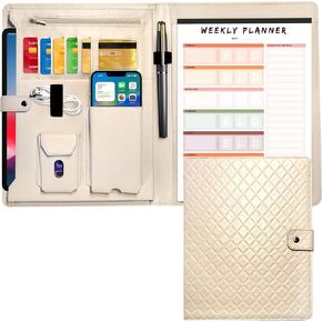 Vegan Leather Padfolio for Women – Portfolio Binder, Executive Notepad Holder, Legal Pad Portfolios, Leather Folder, Folio Organizer for Business, Office and Travel – Elegant Design for Documents