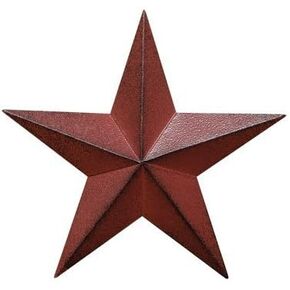 Home Collection Dimensional Steel Metal Barn Star, 12-inch, Distressed Burgundy Red Finish