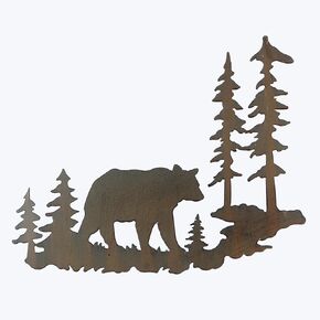 Young's Inc. Laser Cut Metal Bear – 20" x 16" - Bear Decorations for Home - Cabin Decor