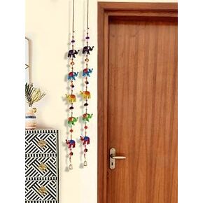 Elephant Traditional Handicraft Hanging Pair, Ladi Decorative Toran, Latkan Rajasthani Gujarati Style for Home Decoration Wall & Main Door Gift for Home Decoration