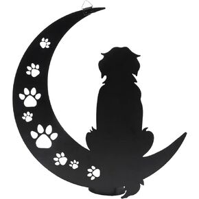 PEEOHMGZ Metal Dog Wall Decor- 12" Black Dog Wall Art, Metal Wall Art,Metal Wall Decor,Room & Living Room Wall Décor Sculpture Statues Decoration,Dog Lover Gift