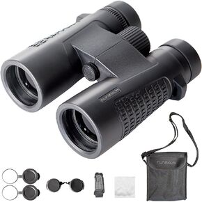 High Power 10x42 Binoculars for Adults and Kids,Wide Field of View, Clear Vision,Perfect for Bird Watching, Travel, Hunting, Theater, Camping,Includes Storage Bag and Neck Strap - Huhloch Binoculars