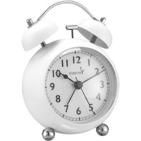 {Loud Alarm Clock for Deep Sleepers) 3.5'' Twin Bell Alarm Clock with Backlight for Bedroom,No-Ticking,Cute(Pink)