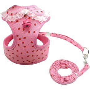 مجموعة صدرية ومقود شبكية قابلة للتعديل من ديدوج مع جرس لطيف للكلاب والقطط الصغيرة والمتوسطة in Kuwait