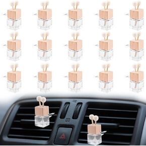15 Pcs Car Air Freshener Vent Clip Empty Essential Oil Diffuser Bottle Auto Air Outlet Perfume Bottle Aroma Fragrance Diffuser Car Ornament Decor