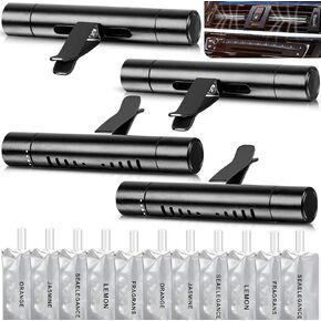 4 Pack Car Air Fresheners Vent Clips Diffuser Vent Vlip for Cylindrical Essential Oil with 40 Refill Sticks Scents Diffuser Vent Clips Car Diffuser Vent Clips for Kitchen Bathroom Pet Houses(Black) in Kuwait