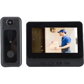 Wireless WiFi Video Doorbell Intercom System, 1080P HD Video Doorbell Camera with 4.3inch Monitor, Chime, 2 Way Audio & Night Vision, Video Door Phone for Home, Office, Apartment