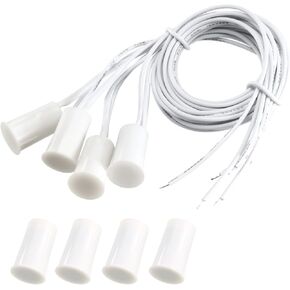 uxcell N.O. Recessed Wired Security Window Door Contact Sensor Alarm Magnetic Reed Switch White RC-33 4pcs