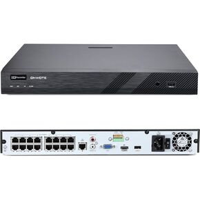 ONWOTE 12MP 16 Channel PoE NVR IP Security Video Audio Recorder, 16CH 12MP/ 8MP/ 6MP/ 5MP Input, 16CH NVR, 2 Storage Bays Support 20TB, 16CH Synchronous Playback
