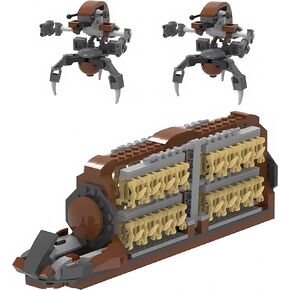 32 Pieces Battle Soldiers Army Clanker Platoon Attack Craft Building Kit with 2 Droidekas Action Figures Building Blocks Set, Toys Gifts for Boys Kids (537 Pieces)