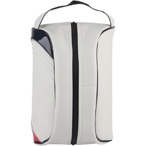 Golf Shoe Bag, PU Leather Golf Shoe Carrier Bag Home Travel Dustproof Socks Storage Bag Accessory Elagant Cool Golf Bag Golf Tote Bag for Men Women Portable Golf Shoe Carrier (White)