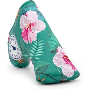 Golf Blade Putter Cover, Flower Style Elegant Embroidery Premium Leather Blade Putter Headcover Putter Head Covers for Titleist Scotty Cameron Ping Taylormade Odyssey