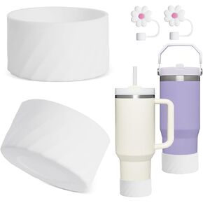 Silicone Boot for Stanley 40oz Tumbler with Handle,Water Bottle Boot Holder Cover with Straw Cap for Stanley H2.0 Tumbler