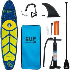 Inflatable Stand Up Paddle Board,10'6"Upgrade Version Blow Up Paddle Boards for Adults with Free Premium Sup Accessories & Backpack, Adjustable Paddle, Fins, Hand Pump