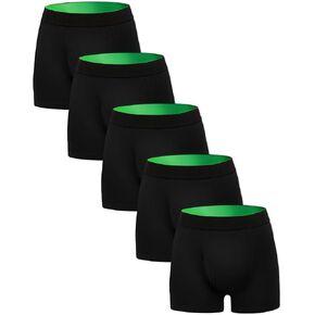 Washable Urinary Incontinence Underwear for Men with Front Absorbent Boxers Briefs 5 Pack(S,2 Black/Burgundy/Navy/Light Gray)