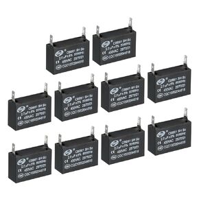 PATIKIL CBB61 Ceiling Fan Capacitor, 10Pcs 2uF 450V AC 50/60HZ Single Insert with 2pins for Air Conditioner Fan Motor Star Run Capacitors 37 x 26 x 24mm