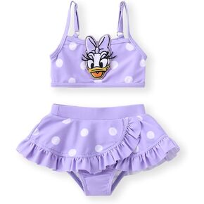 Disney Mickey and Friends Girls 2 Piece Tankini Bathing Suits Summer Rash Guard Swimwear