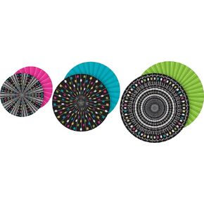 Chalkboard Brights Hanging Paper Fans