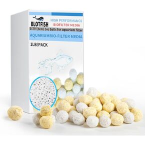 Aquarium Filter Media 0.8 Inch Ceramic Bio Balls 1 LB with Mesh Bag for Freshwater Aquarium, Marineland Aquarium Pond Filter