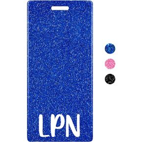 Plifal LPN Badge Buddy Card Nurse Nursing Accessories Glitter Black Vertical Badge Identification Tags