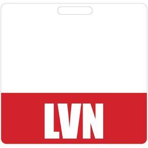 LVN Badge Buddy (Purple) - Horizontal Heavy Duty Badge Tags for Licensed Vocational Nurses - Double Sided Badge Identification Card