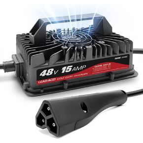 15 AMP Golf Cart Charger for 48 Volt EZGO & TXT with 3-Pin Delta-Q Plug