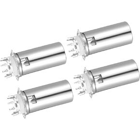 MECCANIXITY 9pin Tube Socket Ceramics, Vacuum Tube Protect Tube Pin Socket with Aluminum Shielding Cap, Silver Plated Suitable for 12AX7, 12AU7 Tube Pack of 4