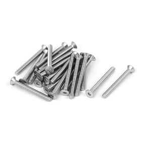 uxcell® M3x30mm Hex Socket Flat Head Countersunk Bolts Screw 25pcs