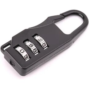 Combination Lock, Black Zinc Alloy 3-Wheel Mini Code Lock for Cross Lockers, Luggage, Padlocks
