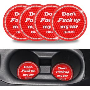 Car Coasters for Cup Holders, 4 PCS Universal Non-Slip Cup Holder, Car Interior Accessories Durable Anti Slip Silicone Car Coasters(Black)