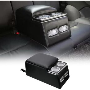 Center Console Organizer with Cup Holder& Phone Holder for Car & Van & Truck Back Bench Seat Armrest Business Middle Storage Box
