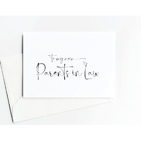 To My Parents New In Laws, Mother Father in Law Wedding Day Card, From Bride and Groom
