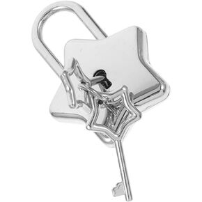 Laptop Padlock Mini Padlock Diary Key Padlock Diary Lock and Key Purse Lock Decorative Lock Heart Lock Star Padlock for DIY Small Lock Metal Lock Notebook Decorate Alloy Star Shape