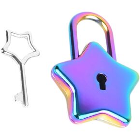 Laptop Padlock Mini Padlock Diary Key Padlock Diary Lock and Key Purse Lock Decorative Lock Heart Lock Star Padlock for DIY Small Lock Metal Lock Notebook Decorate Alloy Star Shape