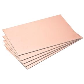 MECCANIXITY PCB Copper Clad Board Laminate 150mm x 100mm x 2mm FR4 Glass Fiber Single-Sided for Circuit Projects, Pack of 5