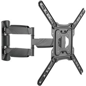 Monoprice Premium Full Motion TV Wall Mount Bracket Low Profile for 23" to 55" TVs up to 77lbs, Max VESA 400x400, UL Certified, Fits Curved Screens
