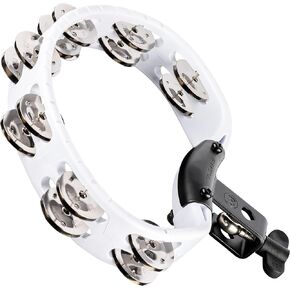 Meinl Percussion HTMT2BK Mountable ABS Plastic Tambourine with Guiro Style Frame, Double Row Steel Jingles