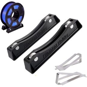 3D Printer Filament Spool Holder Bearing Design Fits All Spools of Any Size and All Filament Types for PLA/ABS/TPU/Other 3D Printing Materials with Ender 3 Glass Bed Spring Turn Clips