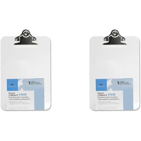 Sparco Transparent Plastic Clipboard, 6" x 9", 2 Packs