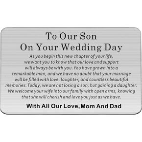 WSNANG Son Wedding Day Gift to Our Son on Your Wedding Day Wallet Card for Son on Wedding Day Groom Gift from Parents (With All Our Love WC)