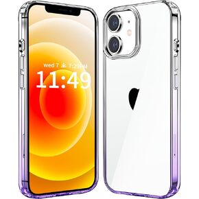 JJGoo Compatiable with iPhone 12 Case and 12 Pro Case Clear, Transparent Shockproof Phone Case, Slim Anti-Scratch Hard PC Back Protective Cover Bumper, Clear