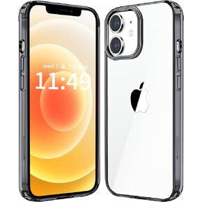 JJGoo Compatiable with iPhone 12 Case and 12 Pro Case Clear, Transparent Shockproof Phone Case, Slim Anti-Scratch Hard PC Back Protective Cover Bumper, Clear