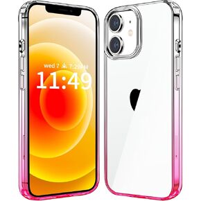 JJGoo Compatiable with iPhone 12 Case and 12 Pro Case Clear, Transparent Shockproof Phone Case, Slim Anti-Scratch Hard PC Back Protective Cover Bumper, Clear in Kuwait