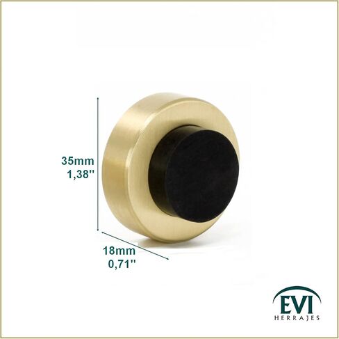 EVI | Wall Mounted Doorstop | 0.7'' x 1.37'' | Natural Silicone White Rubber | Adhesive or Screw Installation | Stainless Steel | Mod. I-254 in Saudi Arabia