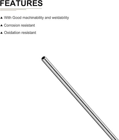 8mm x 0.2mm x 250mm(ODxWall TxL) 304 Stainless Steel Tube - 1Pack - Good for Machinery Equipment - Polished Metal Tubing in Saudi Arabia