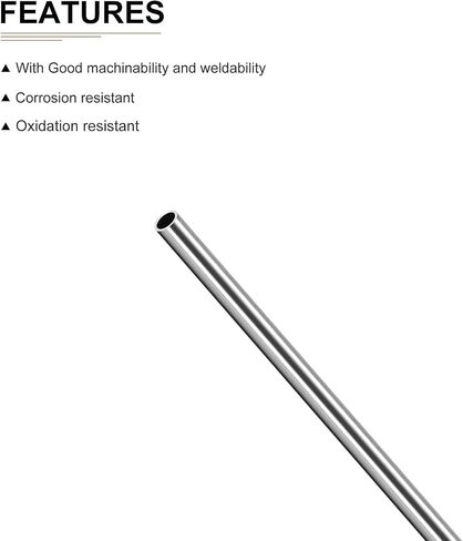 8mm x 0.2mm x 250mm(ODxWall TxL) 304 Stainless Steel Tube - 1Pack - Good for Machinery Equipment - Polished Metal Tubing in Saudi Arabia